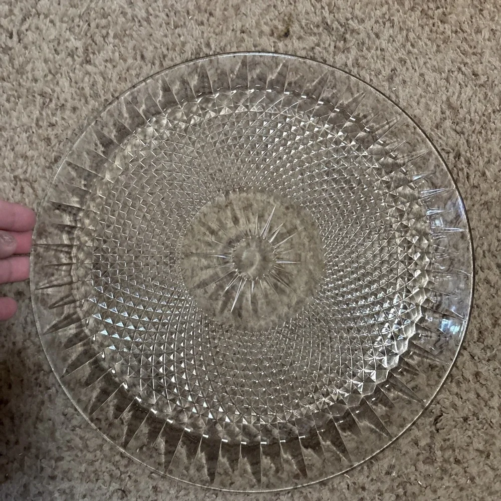 Anchor Hocking Wexford Glass Serving Tray Platter Charger 12.5